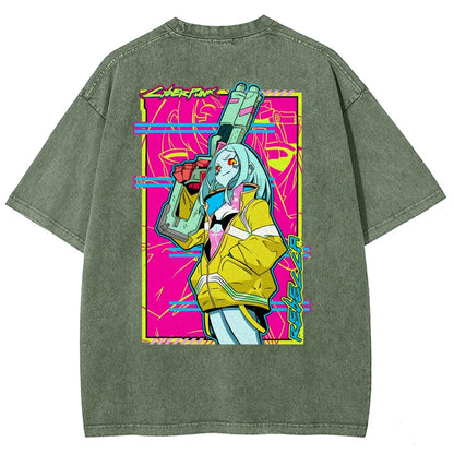 Cyberpunk Edgerunner Unisex Fit Washed T-Shirt 25 9  6595