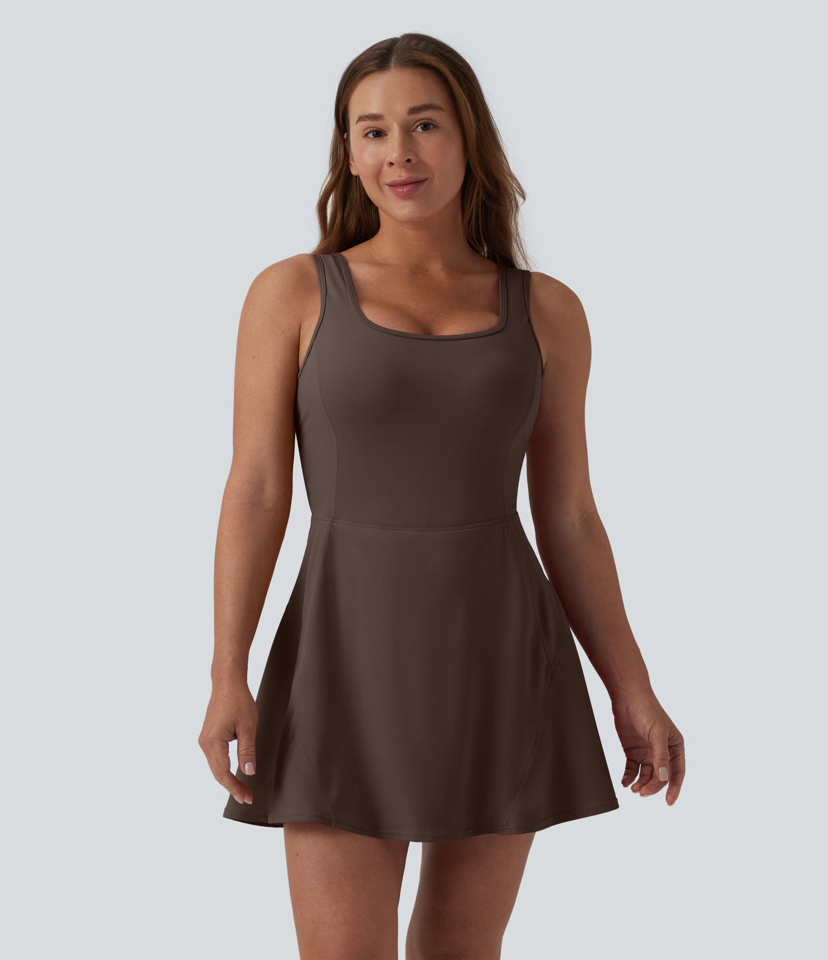 SoftlyZero™ Airy U Neck 2-in-1 Pocket Mini Cool Touch Dance Active Dress DD-F Cups-Easy Peezy