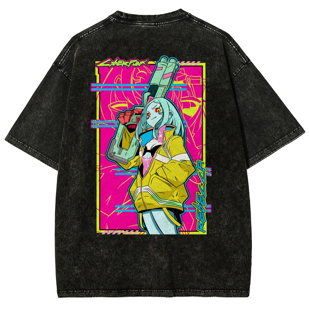Cyberpunk Edgerunner Unisex Fit Washed T-Shirt 25 9  6595