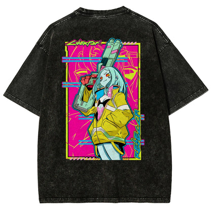 Cyberpunk Edgerunner Unisex Fit Washed T-Shirt 25 9  6595