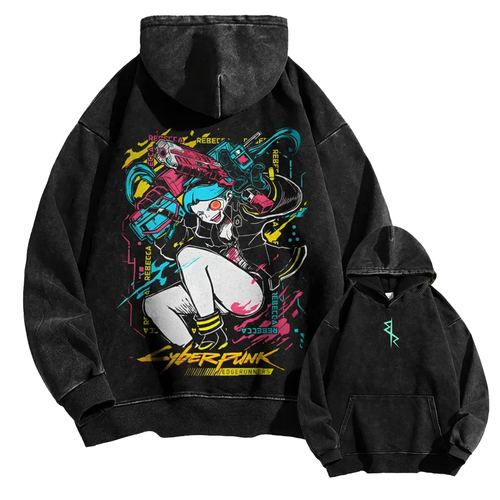 Cyberpunk: Edgerunners Casual Washed Hoodie 25 7 22448