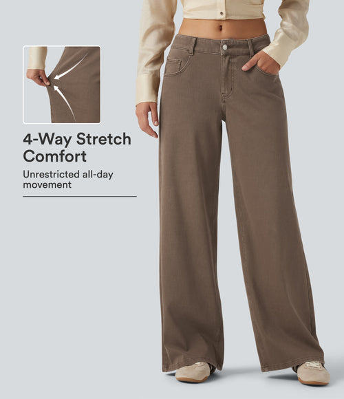Flex™ Low Rise Wide Leg Casual Jeans with Pockets