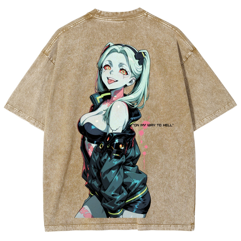 Cyberpunk Edgerunners Unisex Fit Washed T-Shirt 26 1  134