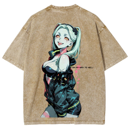 Cyberpunk Edgerunners Unisex Fit Washed T-Shirt 26 1  134