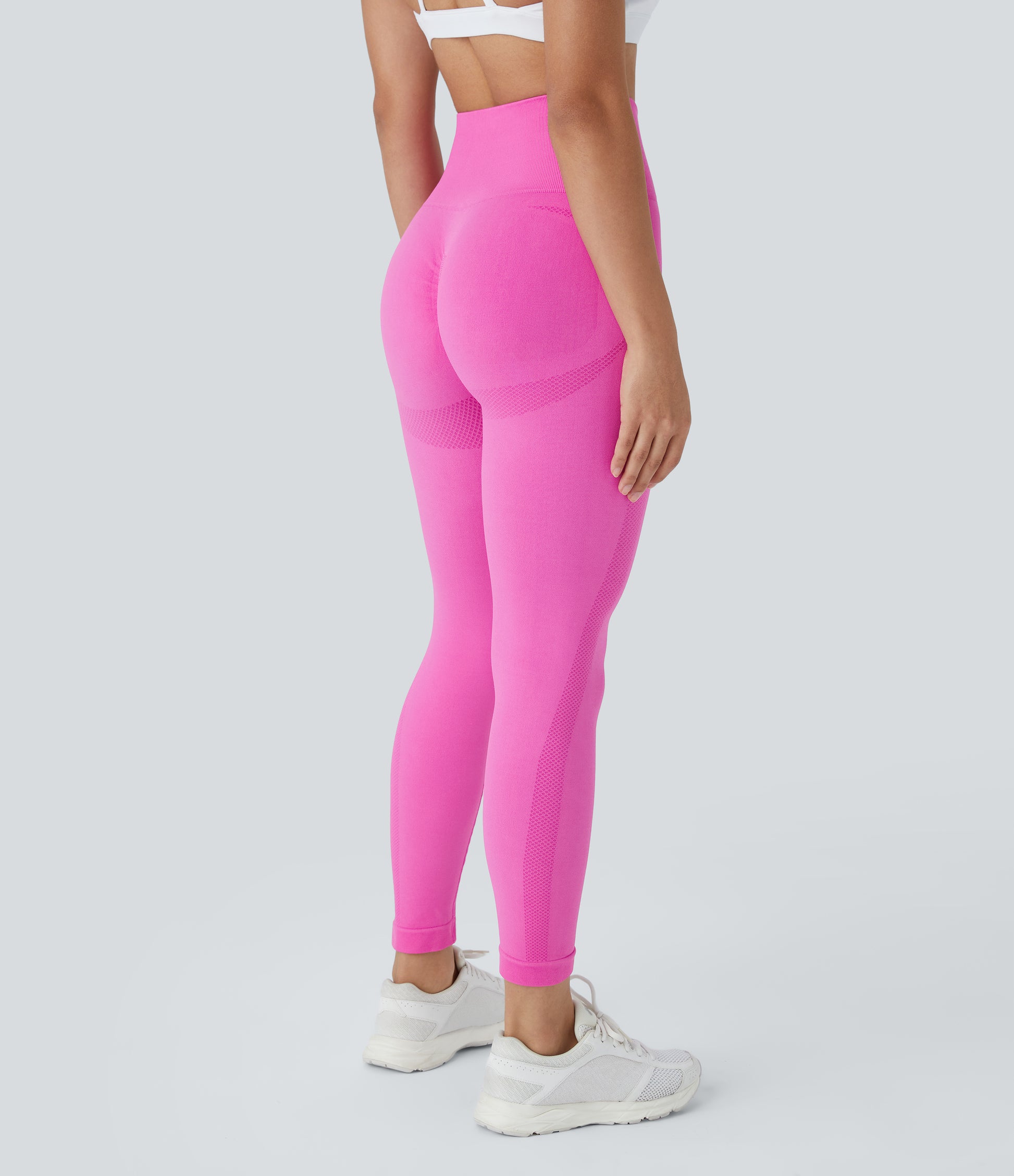 OneForm Seamless Flow High Waisted Ruched 7/8 Yoga Leggings