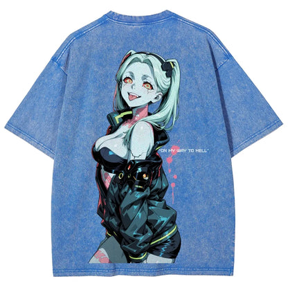 Cyberpunk Edgerunners Unisex Fit Washed T-Shirt 26 1  134