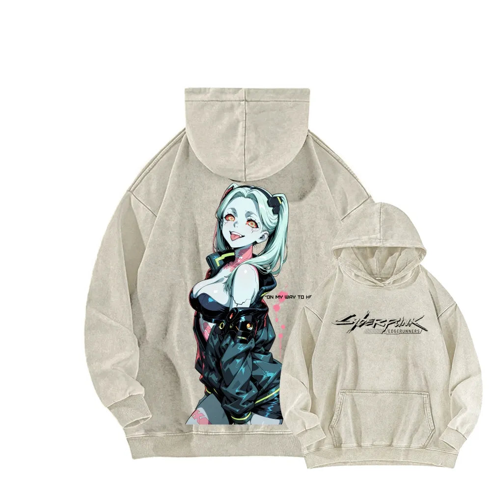 Cyberpunk Edgerunners Unisex Washed Hoodie 26 1  1341