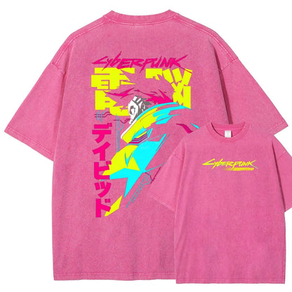 Cyberpunk Edgerunner Unisex Fit Washed T-Shirt 25 9  66 4