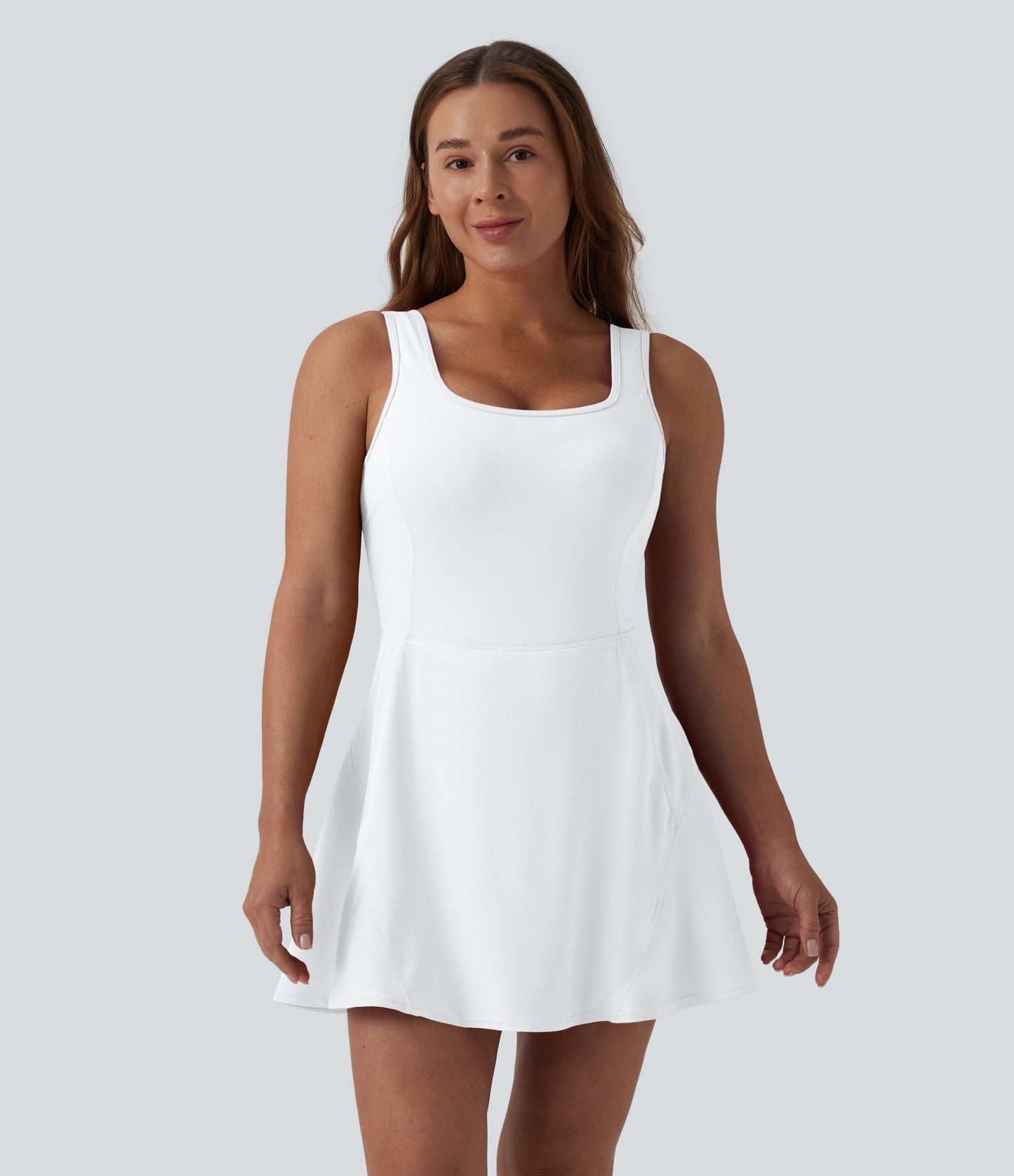 SoftlyZero™ Airy U Neck 2-in-1 Pocket Mini Cool Touch Dance Active Dress DD-F Cups-Easy Peezy
