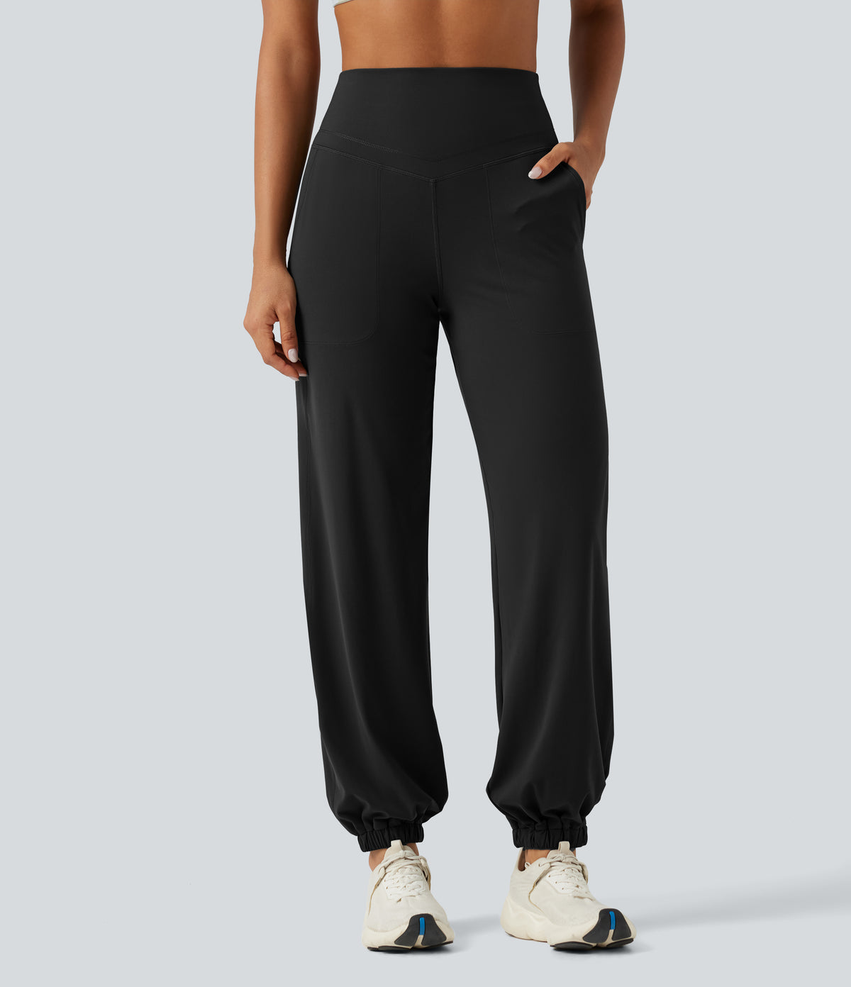 UltraSculpt™ High Waisted Tummy Control Tapered Yoga Joggers with Pockets