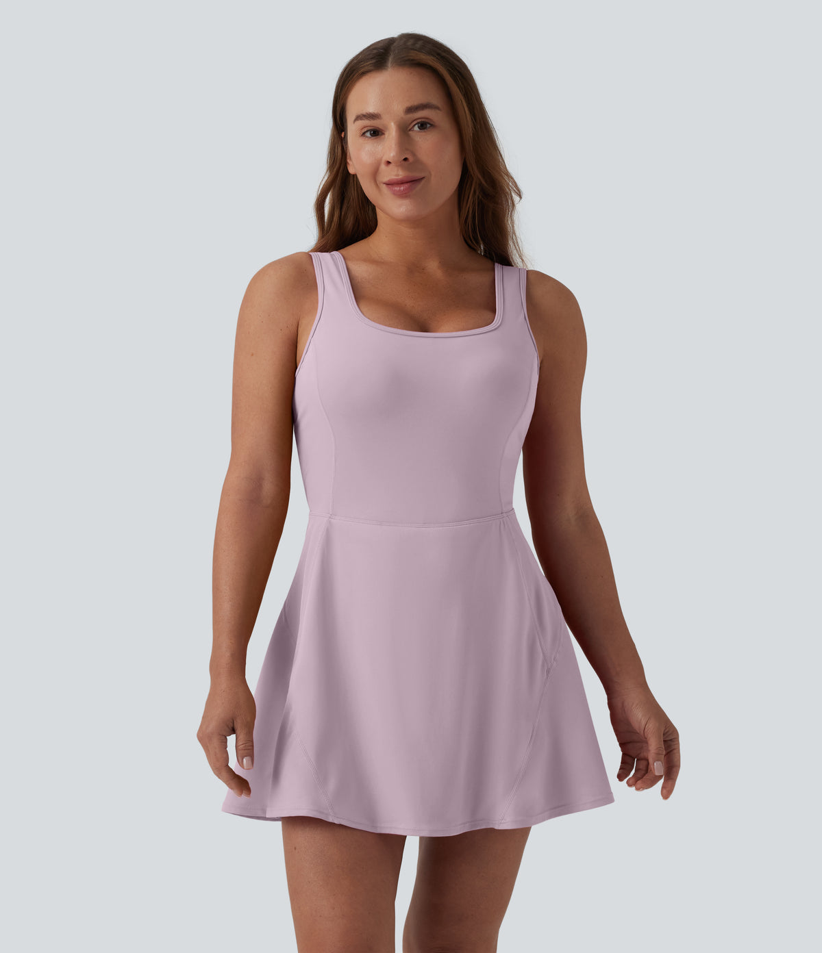 SoftlyZero™ Airy U Neck 2-in-1 Pocket Mini Cool Touch Dance Active Dress DD-F Cups-Easy Peezy