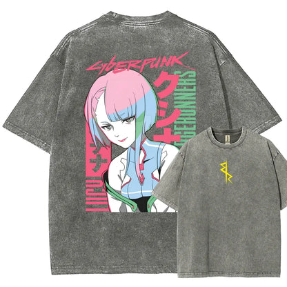 Cyberpunk Edgerunner Unisex Fit Washed T-Shirt 25 9  66
