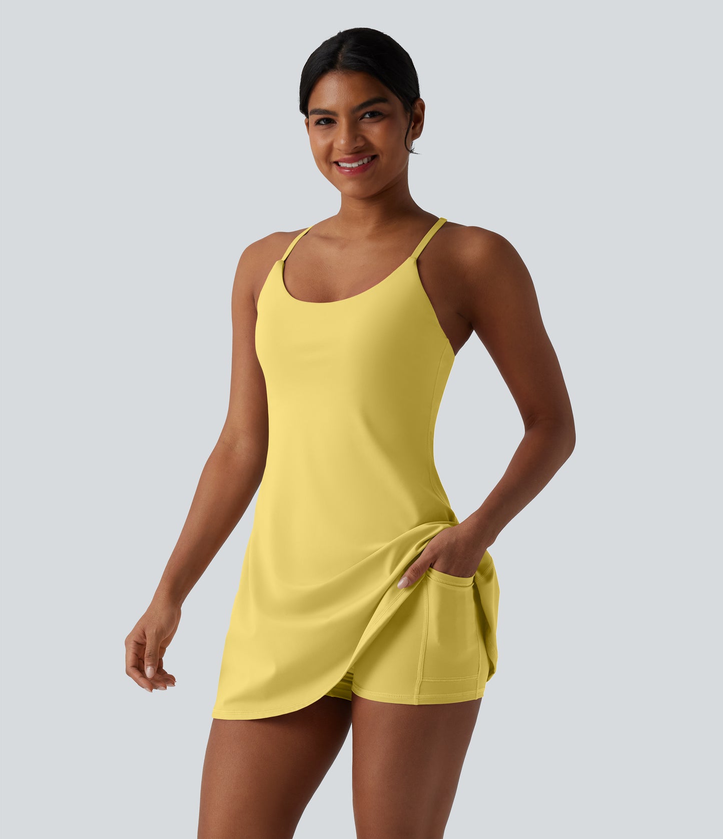 Softlyzero™ Plush Tummy Control Active Dress with Pockets-Easy Peezy Edition