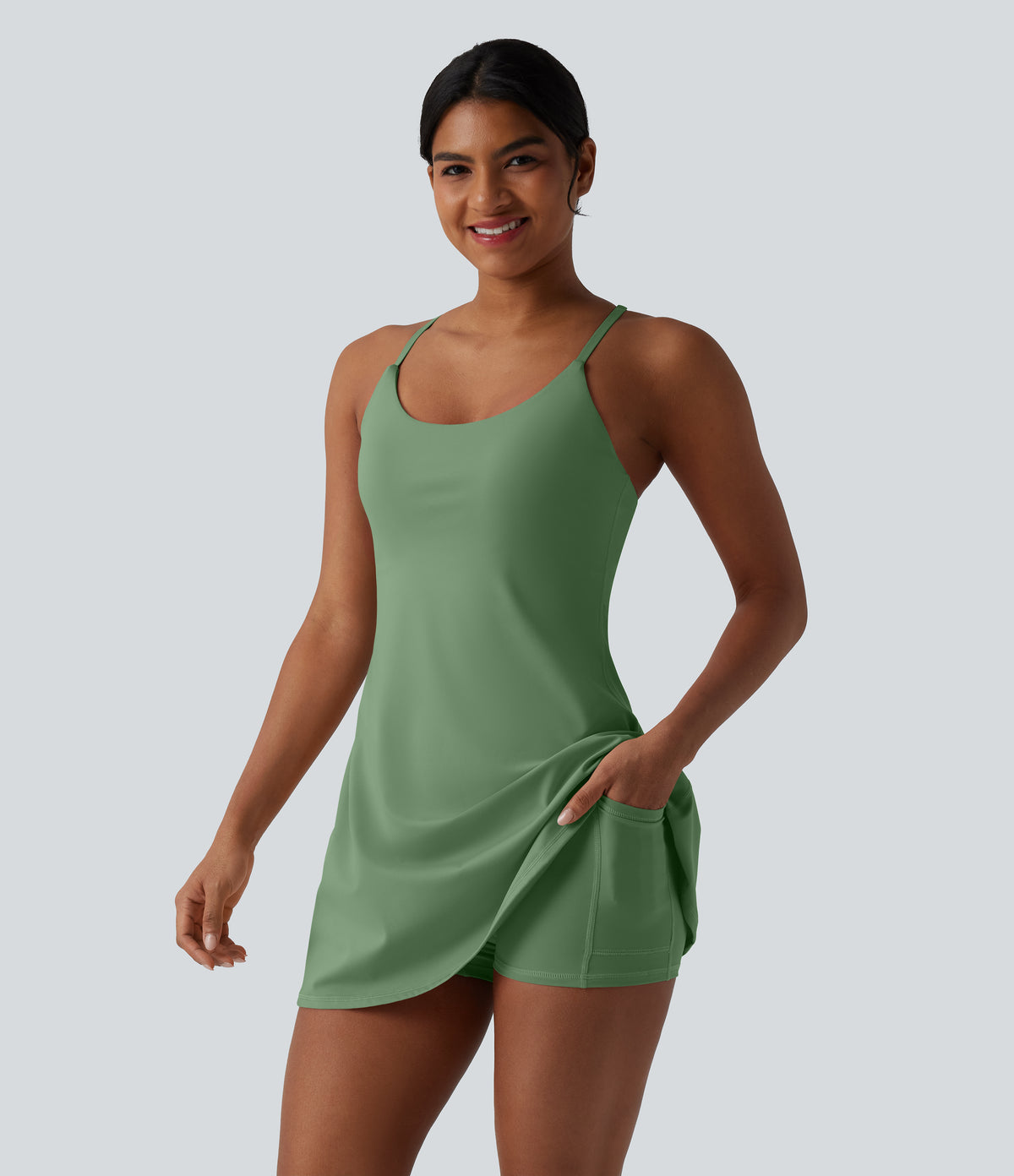 Softlyzero™ Plush Tummy Control Active Dress with Pockets-Easy Peezy Edition