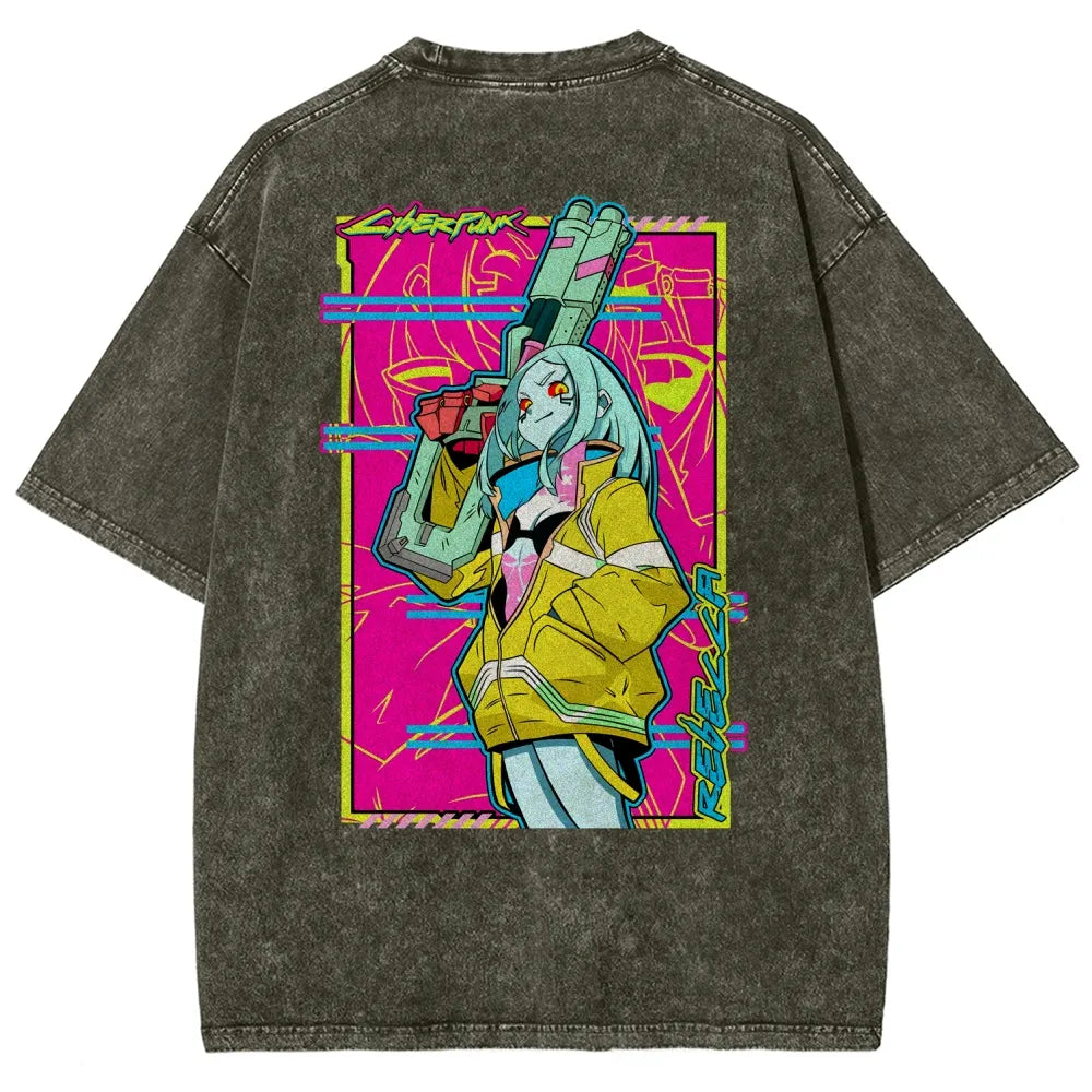 Cyberpunk Edgerunner Unisex Fit Washed T-Shirt 25 9  6595