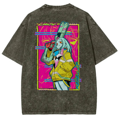 Cyberpunk Edgerunner Unisex Fit Washed T-Shirt 25 9  6595