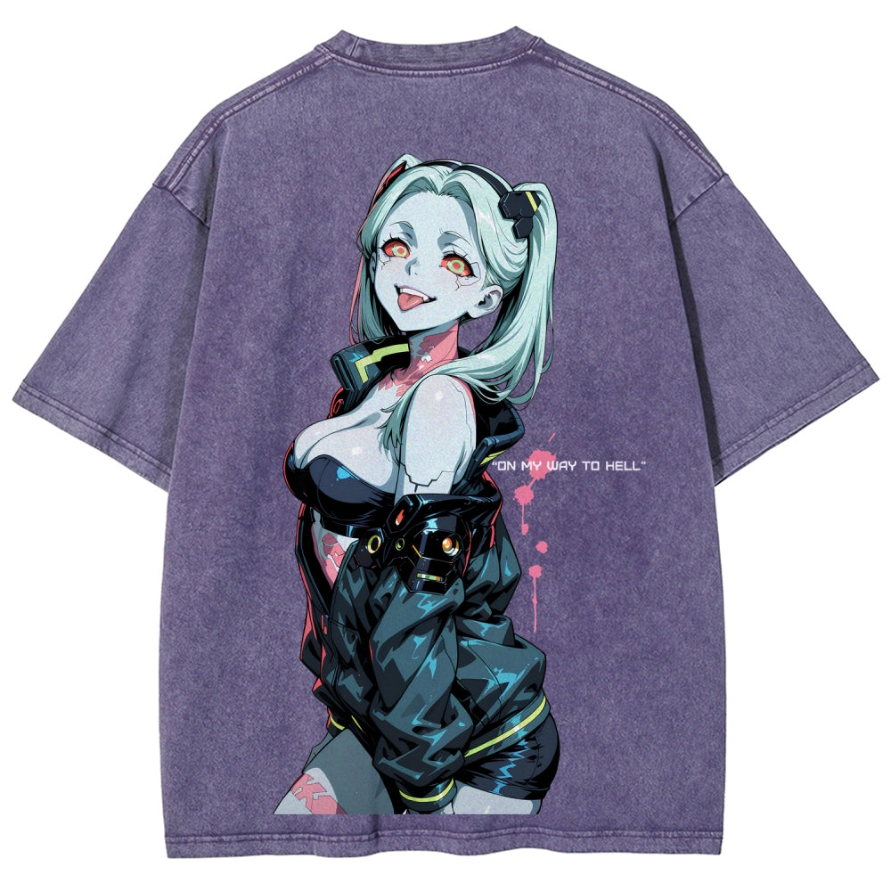 Cyberpunk Edgerunners Unisex Fit Washed T-Shirt 26 1  134