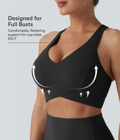 UltraSculpt™ Light Support V Neck Racerback Running Sports Bra DD-F Cups