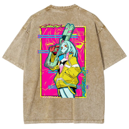 Cyberpunk Edgerunner Unisex Fit Washed T-Shirt 25 9  6595