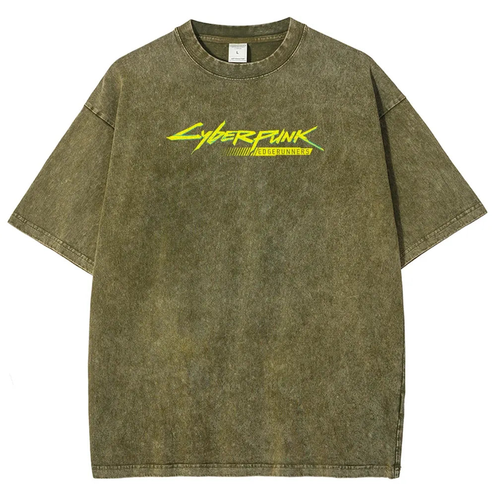 Cyberpunk Edgerunner Unisex Fit Washed T-Shirt 25 9  66 4