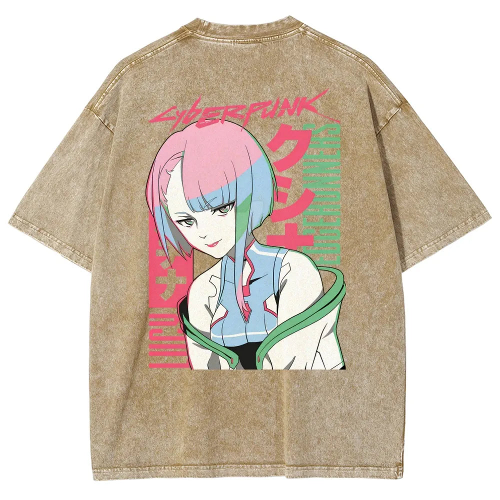 Cyberpunk Edgerunner Unisex Fit Washed T-Shirt 25 9  66