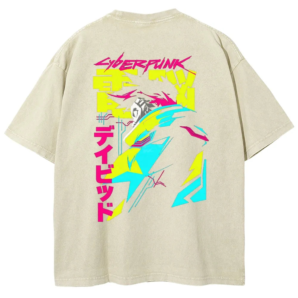 Cyberpunk Edgerunner Unisex Fit Washed T-Shirt 25 9  66 4