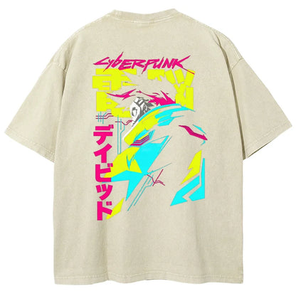 Cyberpunk Edgerunner Unisex Fit Washed T-Shirt 25 9  66 4