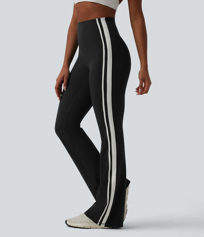 UltraSculpt™ High-waisted Tummy Control Side Stripe Yoga 7/8 Flare Leggings