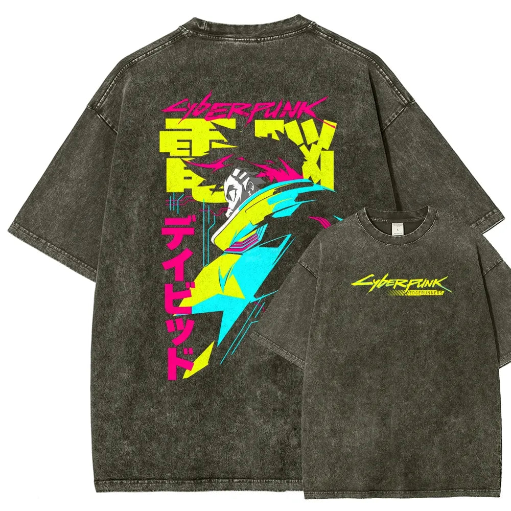 Cyberpunk Edgerunner Unisex Fit Washed T-Shirt 25 9  66 4