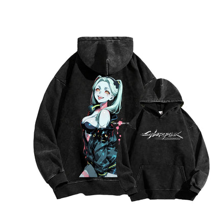 Cyberpunk Edgerunners Unisex Washed Hoodie 26 1  1341