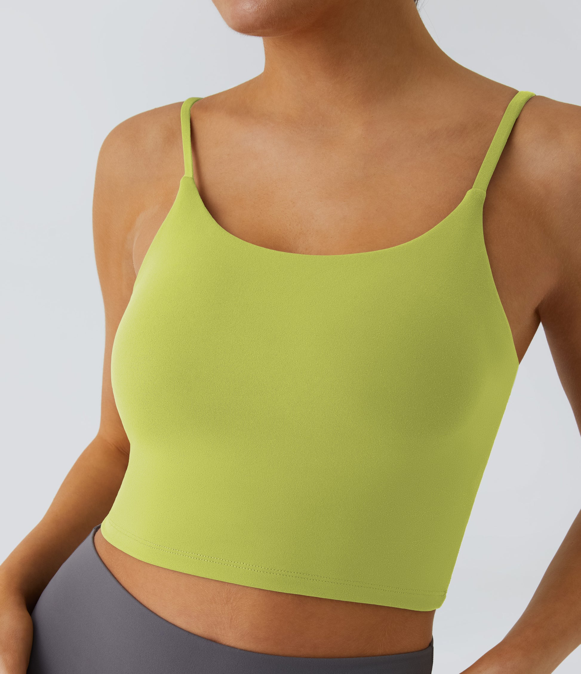 Basic Padded Workout Cropped Low Support Tank Top A-D Cups