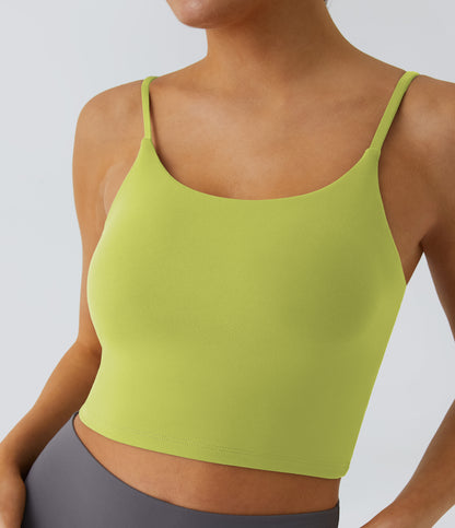 Basic Padded Workout Cropped Low Support Tank Top A-D Cups