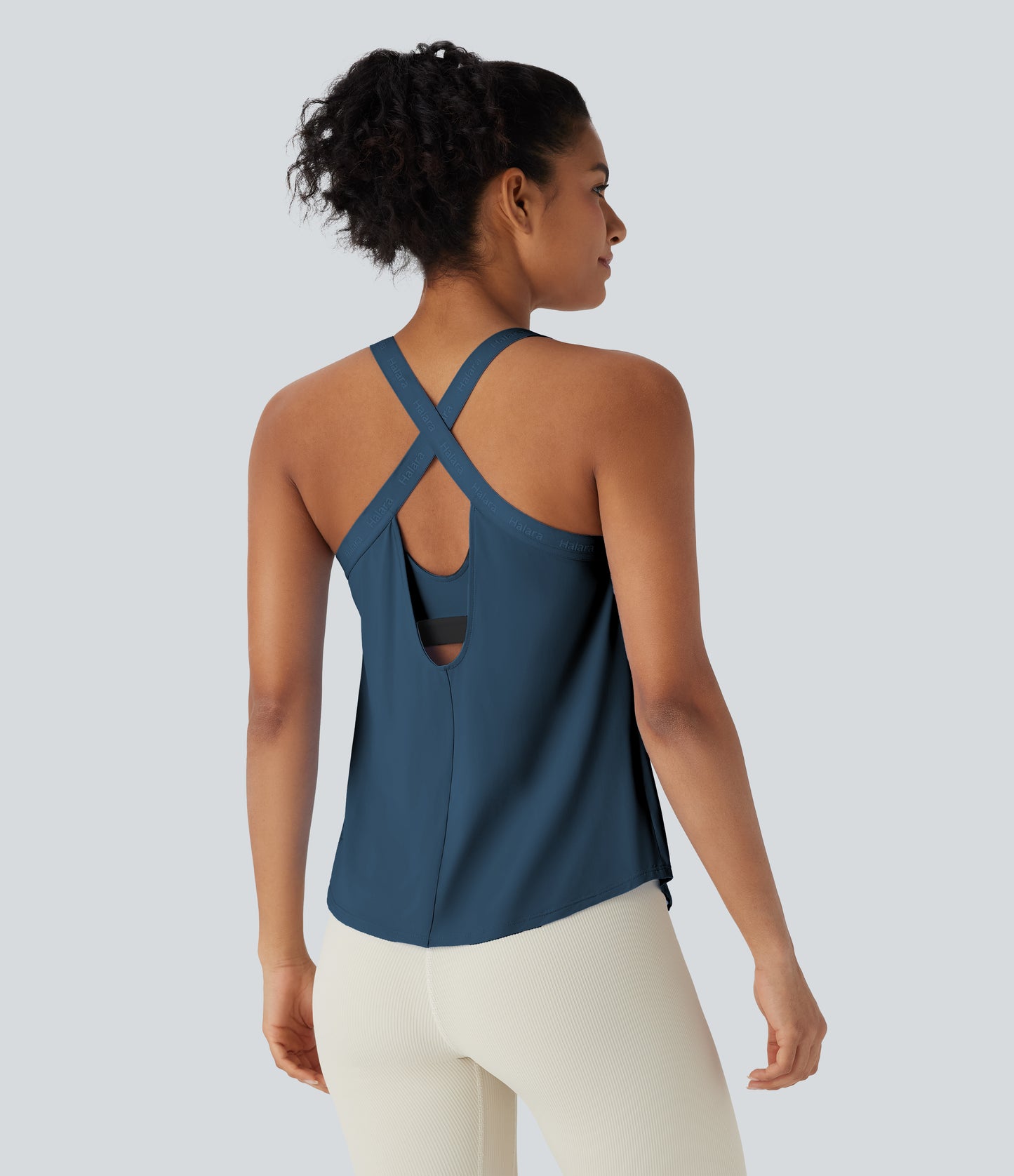 U Neck Curved Hem InstantCool Yoga Tank Top-UPF50+