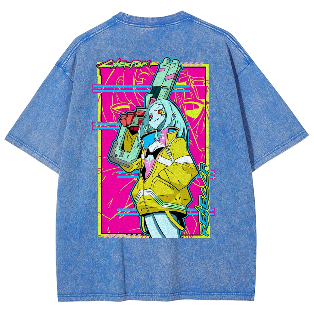 Cyberpunk Edgerunner Unisex Fit Washed T-Shirt 25 9  6595