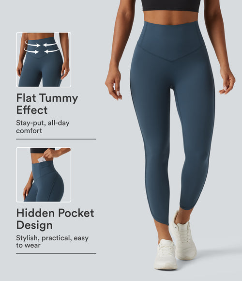 UltraSculpt™ High Waisted Tummy Control Workout Leggings with Pockets