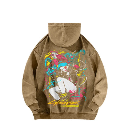Cyberpunk: Edgerunners Casual Washed Hoodie 25 7 22448