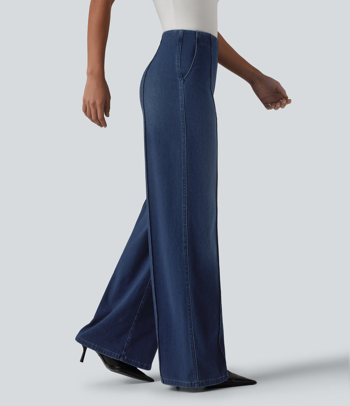 Flex™ High Waisted Wide Leg Work Jeans with Pockets