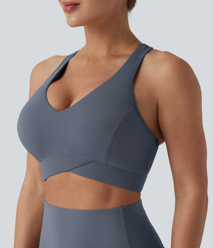 UltraSculpt™ Light Support V Neck Racerback Running Sports Bra DD-F Cups