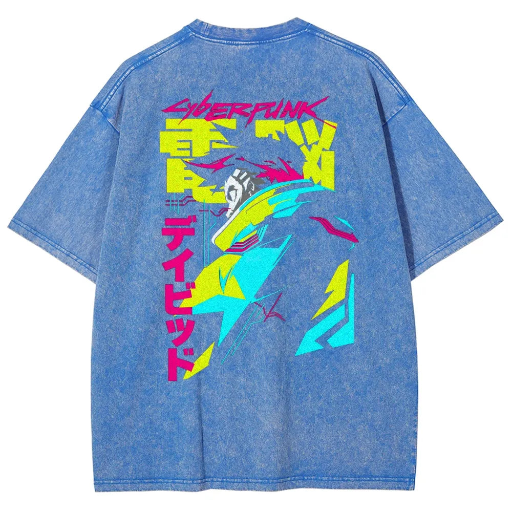 Cyberpunk Edgerunner Unisex Fit Washed T-Shirt 25 9  66 4