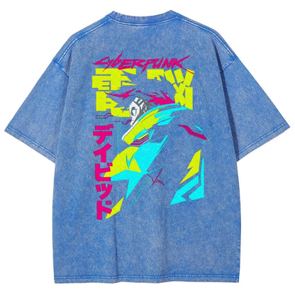 Cyberpunk Edgerunner Unisex Fit Washed T-Shirt 25 9  66 4