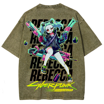 Cyberpunk Unisex Fit Washed T-Shirt 25 7  8558