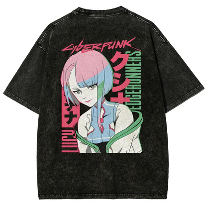 Cyberpunk Edgerunner Unisex Fit Washed T-Shirt 25 9  66