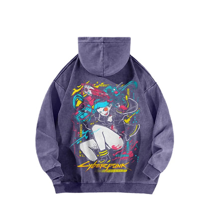 Cyberpunk: Edgerunners Casual Washed Hoodie 25 7 22448