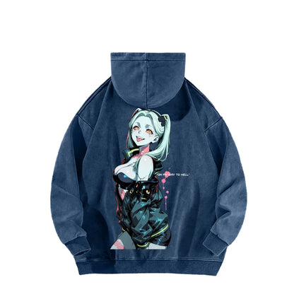 Cyberpunk Edgerunners Unisex Washed Hoodie 26 1  1341