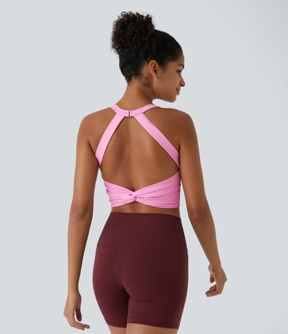 SoftlyZero™ Plush Cut Out Cropped Yoga Tank Top