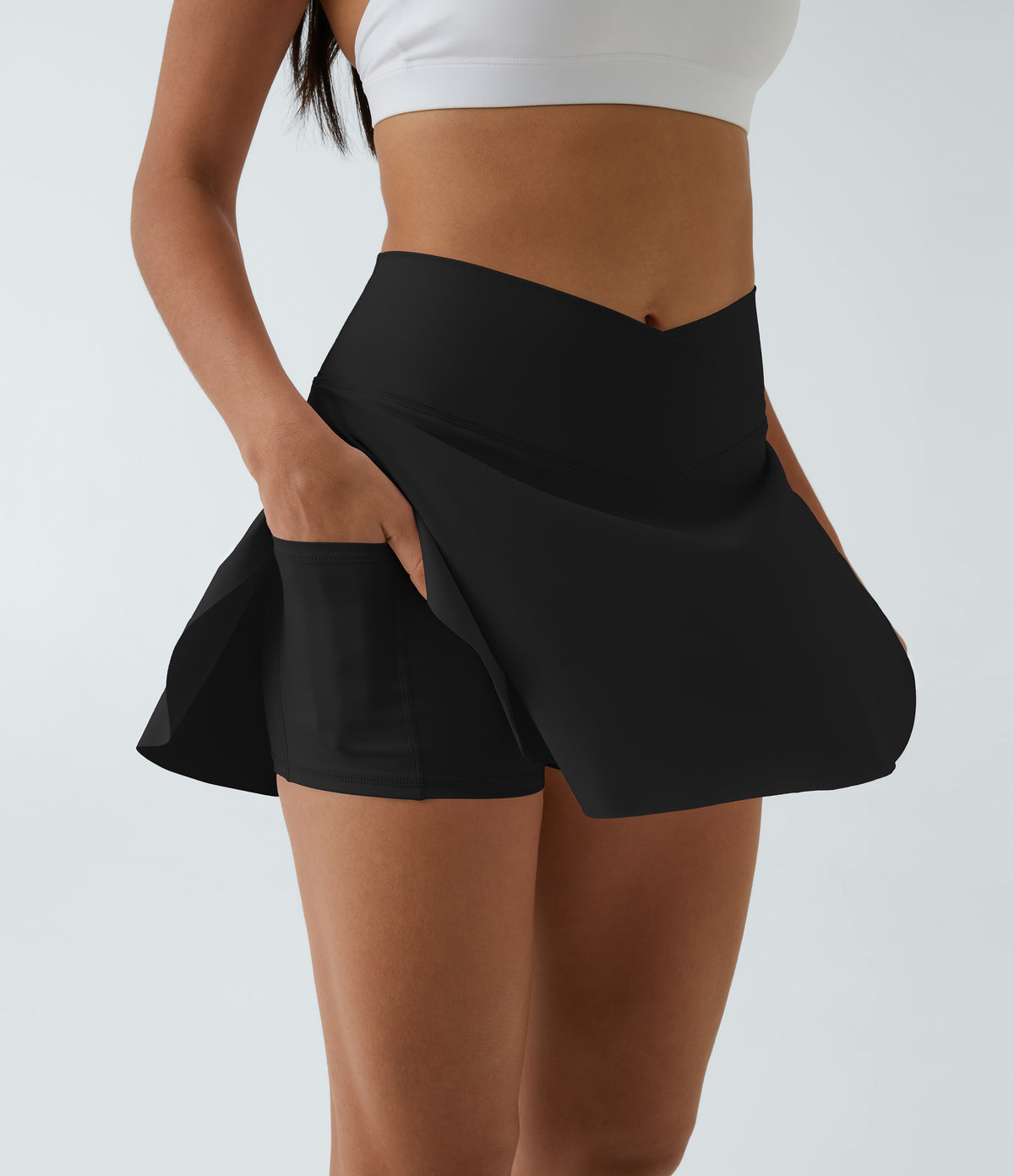 SoftlyZero™ Airy Crossover Pocket 2-in-1 InstantCool Tennis Skirt-Lucid-Longer Length