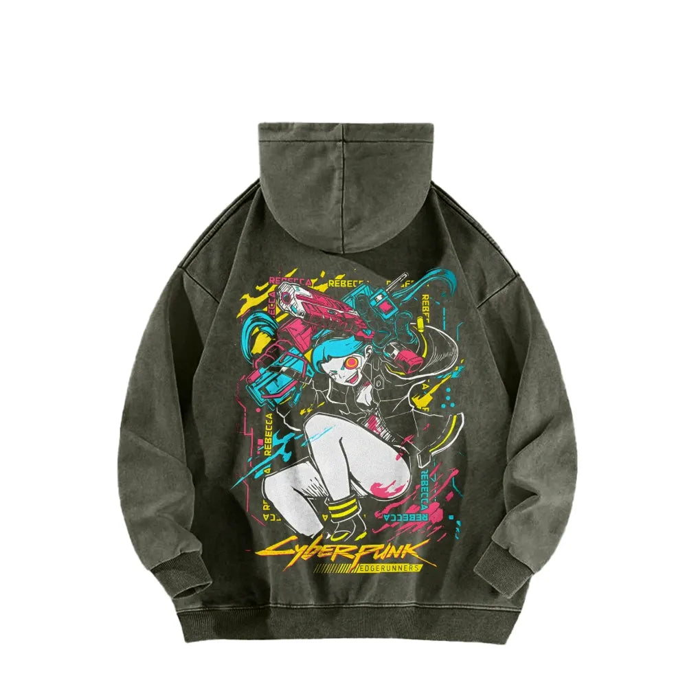 Cyberpunk: Edgerunners Casual Washed Hoodie 25 7 22448
