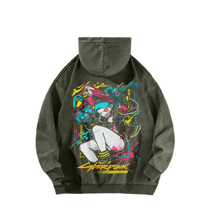 Cyberpunk: Edgerunners Casual Washed Hoodie 25 7 22448