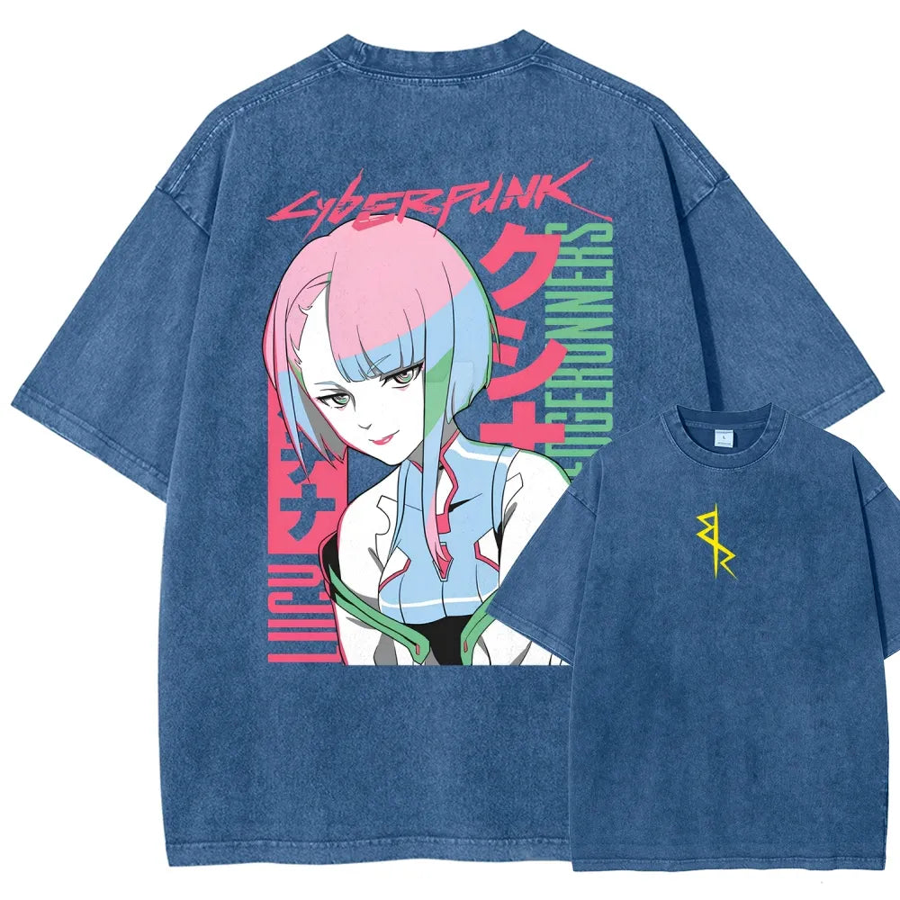 Cyberpunk Edgerunner Unisex Fit Washed T-Shirt 25 9  66