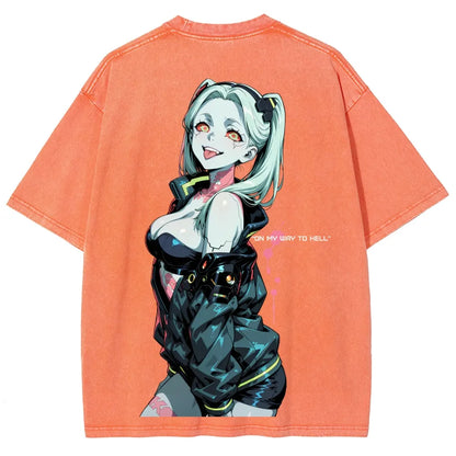 Cyberpunk Edgerunners Unisex Fit Washed T-Shirt 26 1  134